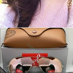 PINK Rose/ SILVER frame RayBan Original Aviator